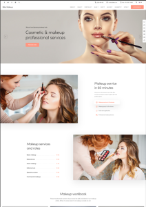 Site web design cosmétique & Makeup artist
